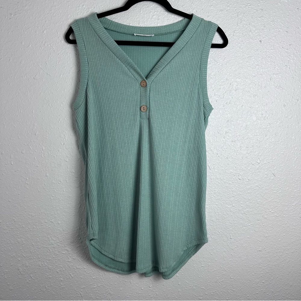 BomBom Sleeveless Ribbed Top‎ in Mint Green Size Small